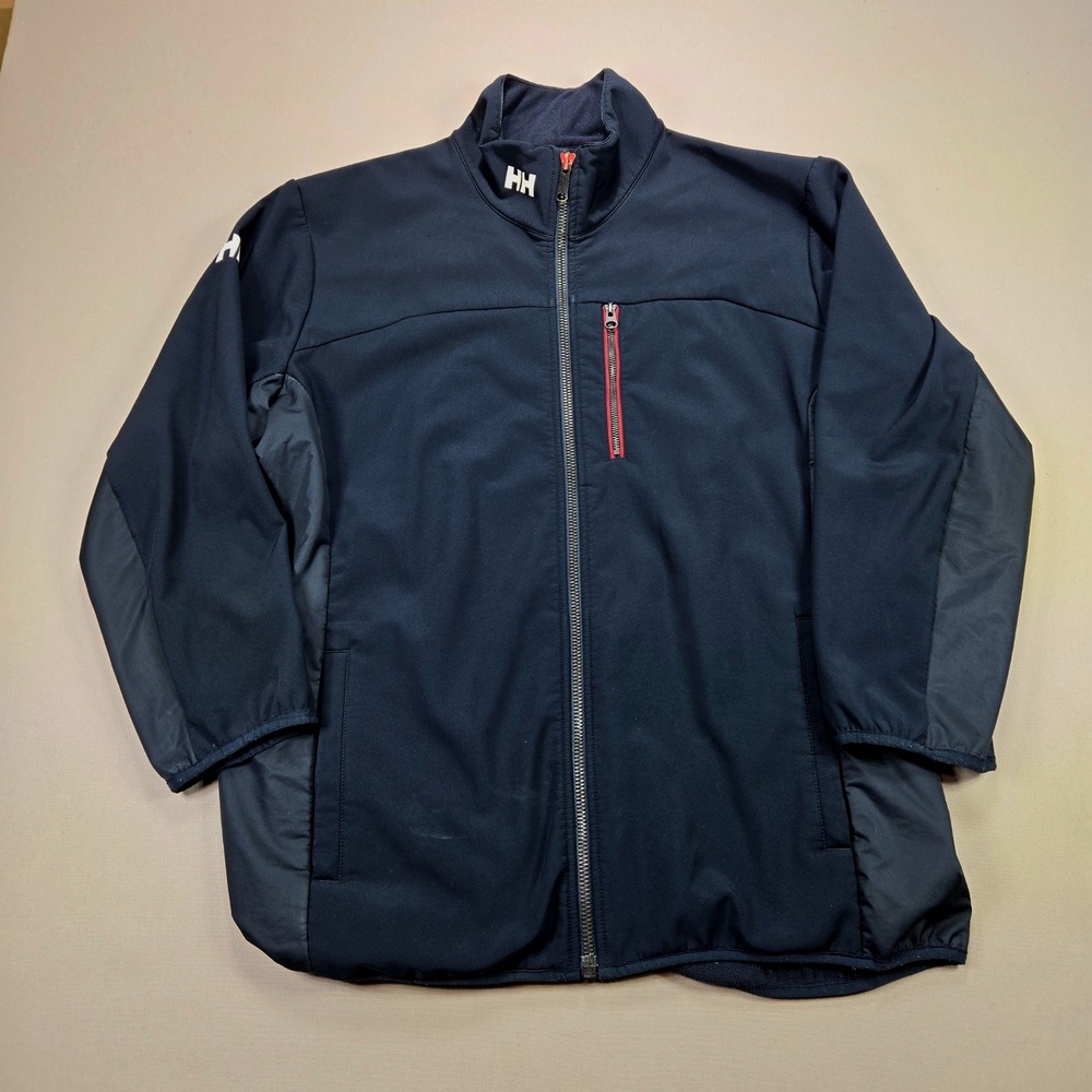 Helly Hansen Softshell Jacket Full Zip Fleece Lined Navy Blue Mens 2XL